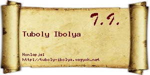 Tuboly Ibolya névjegykártya